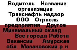 Водитель › Название организации ­ Транснефть надзор, ООО › Отрасль предприятия ­ Другое › Минимальный оклад ­ 25 000 - Все города Работа » Вакансии   . Амурская обл.,Мазановский р-н